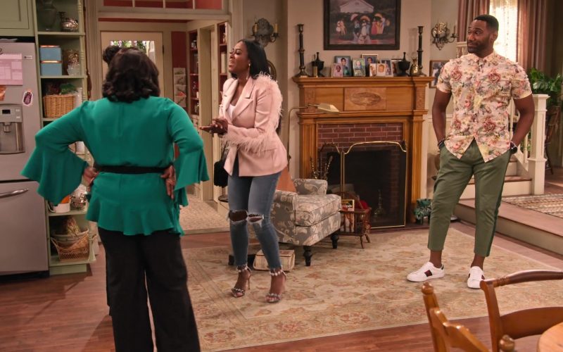 Gucci Shoes in White Worn by Anthony Alabi as Moz McKellan in Family Reunion Season 1 Episode 18 “Remember Cousin Kenya” (2020) (Image 1)