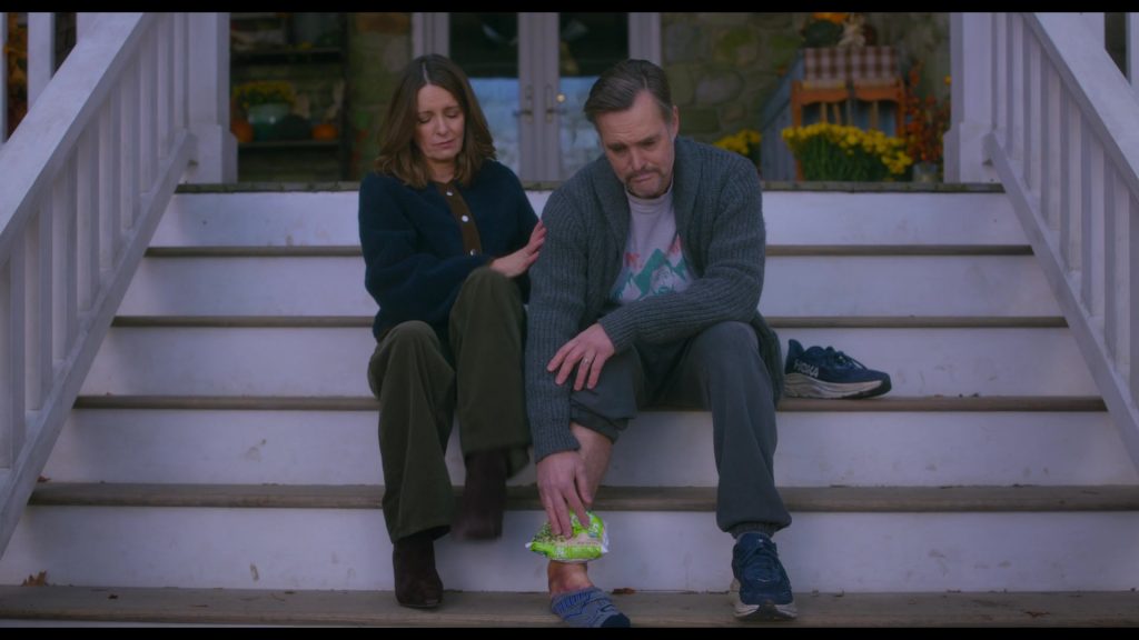 Hoka Clifton 10 road running shoes in The Four Seasons S02E05 “Big Thanksgiving” (2026) (Image 1)