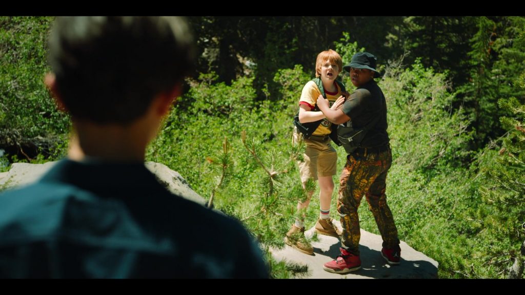 Jordan Red Sneakers Worn by Benjamin Flores Jr. in Rim of the World (2019) (Image 1)