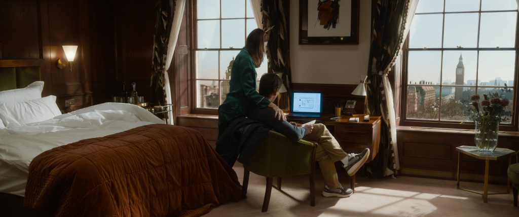 Municipal Origin shoes in The Family Plan 2 (2025) (Image 6)