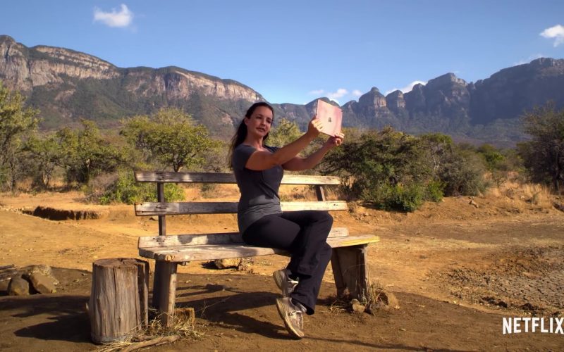NB Shoes and Apple iPad Tablet Used by Kristin Davis in Holiday In The Wild (2019) (Image 1)