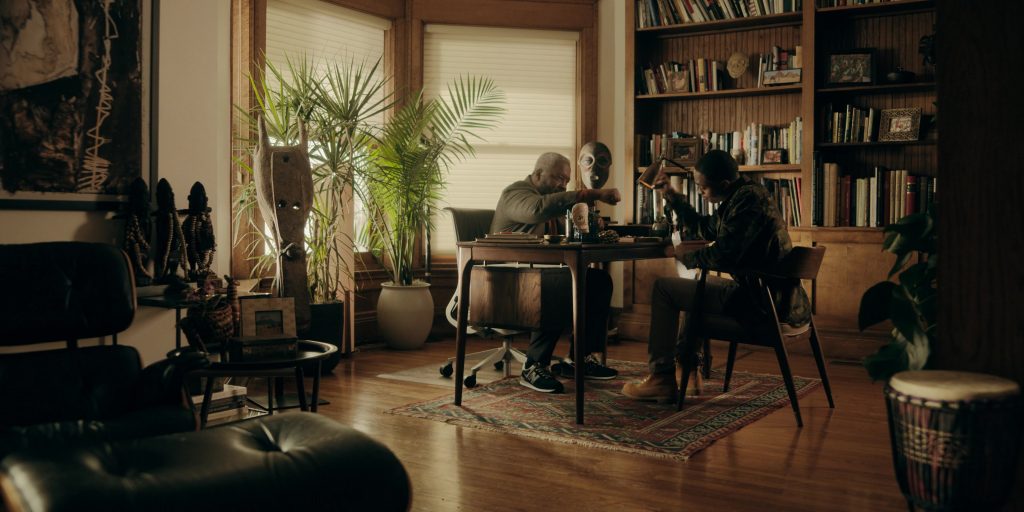 New Balance Shoes and Timberland Boots in The Chi S06E15 “Tower of Terror” (2024) (Image 1)