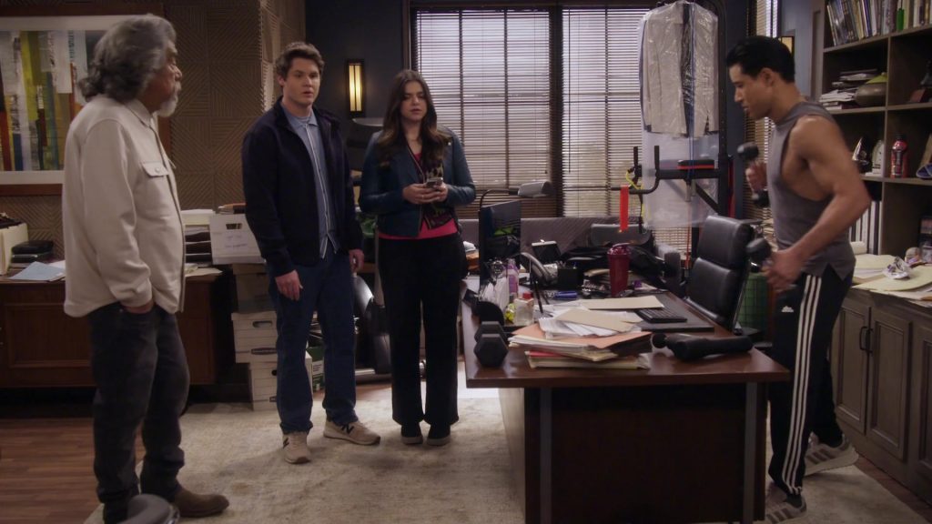 New Balance Sneakers, Adidas Pants, Adidas Shoes in Lopez vs Lopez S03E13 “Lopez vs Lockout” (2025) (Image 1)