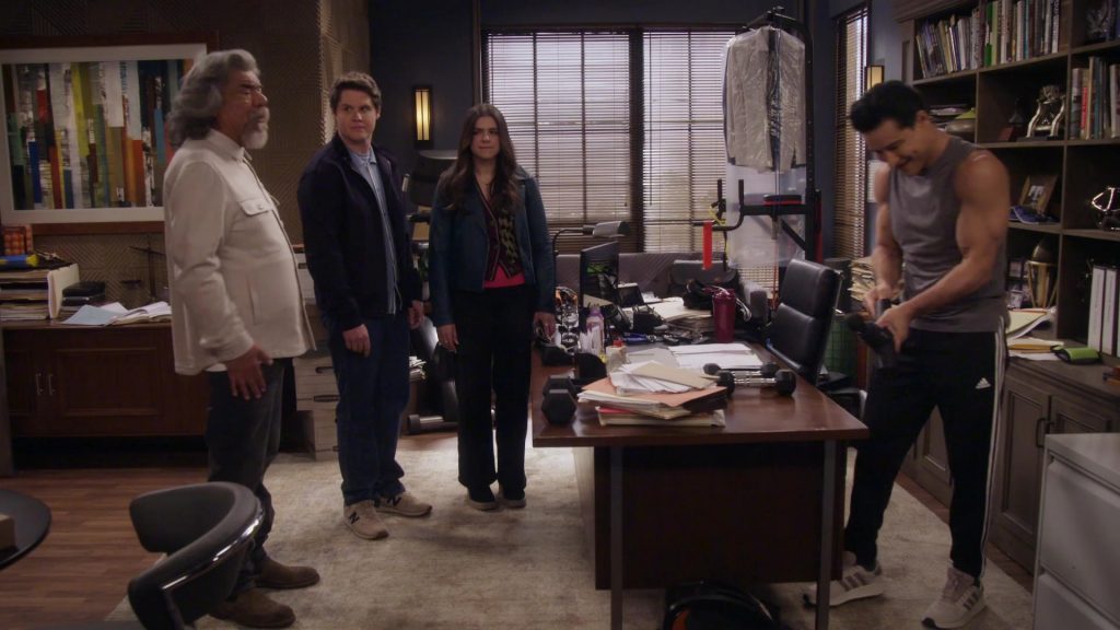 New Balance Sneakers, Adidas Pants, Adidas Shoes in Lopez vs Lopez S03E13 “Lopez vs Lockout” (2025) (Image 5)