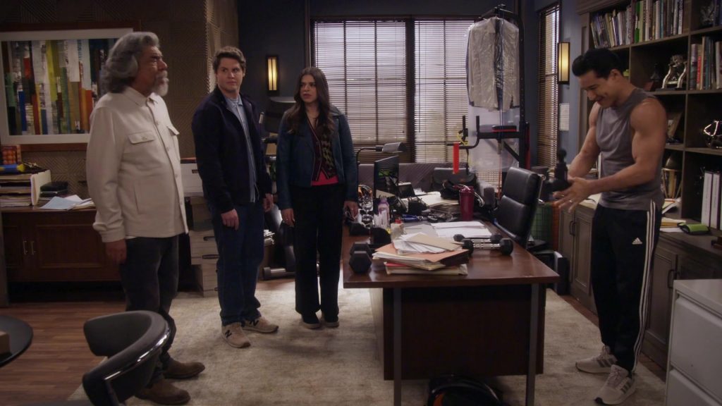 New Balance Sneakers, Adidas Pants, Adidas Shoes in Lopez vs Lopez S03E13 “Lopez vs Lockout” (2025) (Image 6)