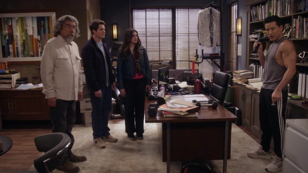 New Balance Sneakers, Adidas Pants, Adidas Shoes in Lopez vs Lopez S03E13 “Lopez vs Lockout” (2025) (Image 8)