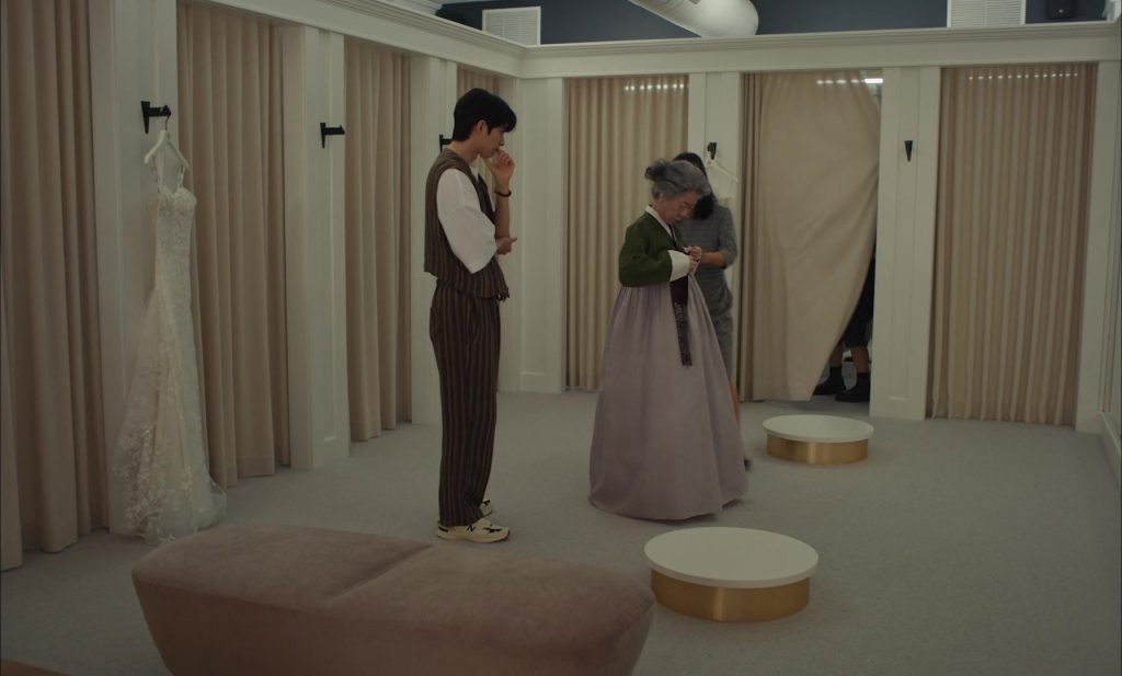 New Balance Sneakers in The Wedding Banquet (2025) (Image 4)