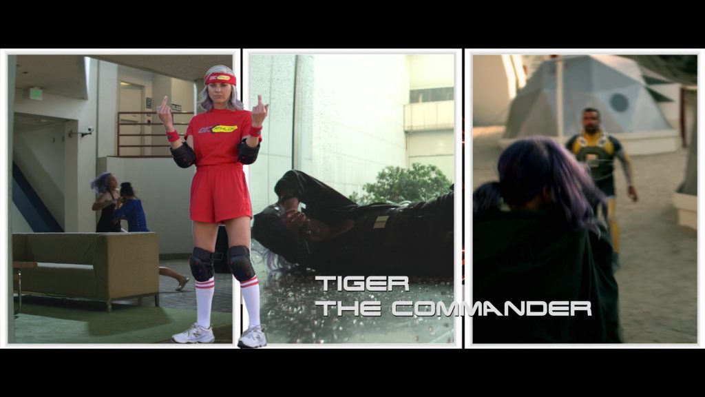 New Balance White Sneakers Worn by Eliza Coupe as Tiger in Future Man S03E01 “The Precipice of Yesterday” (2020) (Image 2)