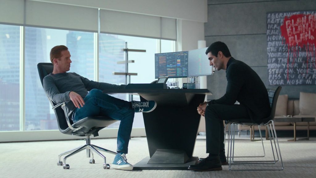 New Balance x J.Crew Blue High-Top Sneakers Worn by Damian Lewis (Bobby Axelrod) in Billions – Season 4, Episode 6, Maximum Recreational Depth (2019) (Image 1)