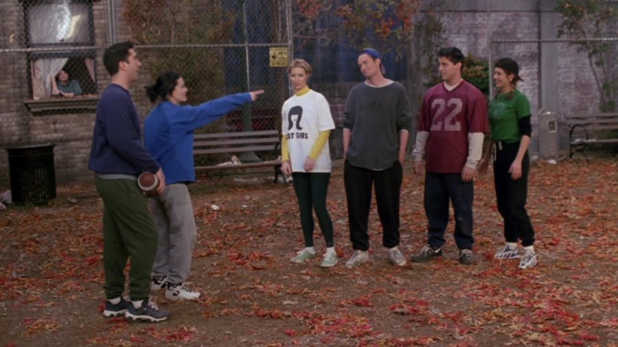 Nike Sneakers Worn by Matthew Perry (Chandler Bing), Jennifer Aniston (Rachel Green), Courteney Cox (Monica Geller), David Schwimmer (Ross Geller) and Matt LeBlanc (Joey Tribbiani) in Friends Season 3 Episode 9 
