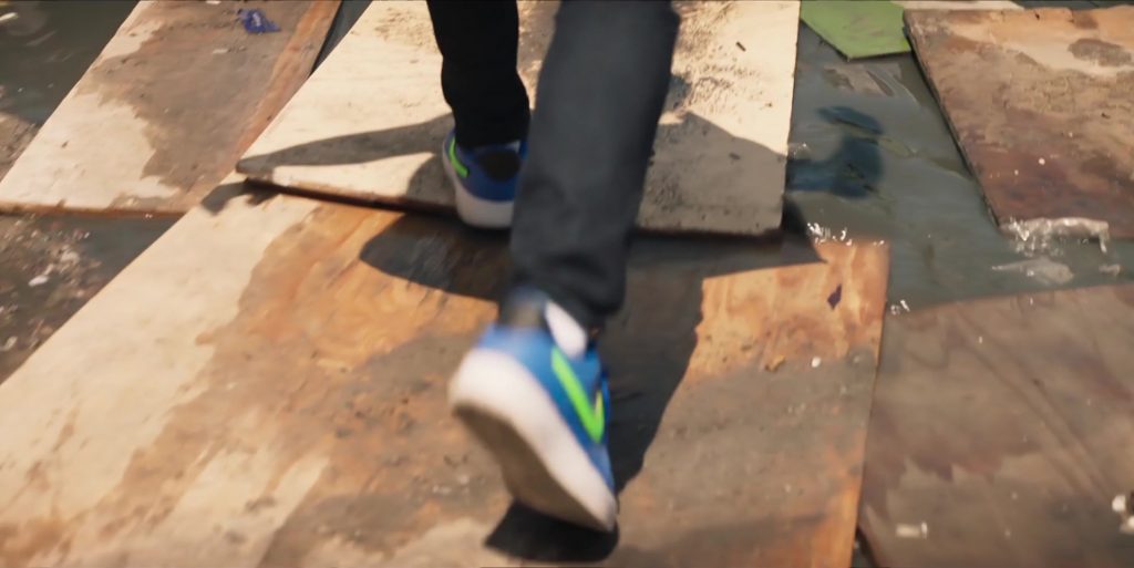 Nike AF 1 Men's Blue Low Sneakers of Noel Clarke as Aaron ‘Bish' Bishop in Bulletproof S03E02 “South Africa - Part 2” (2021) (Image 1)
