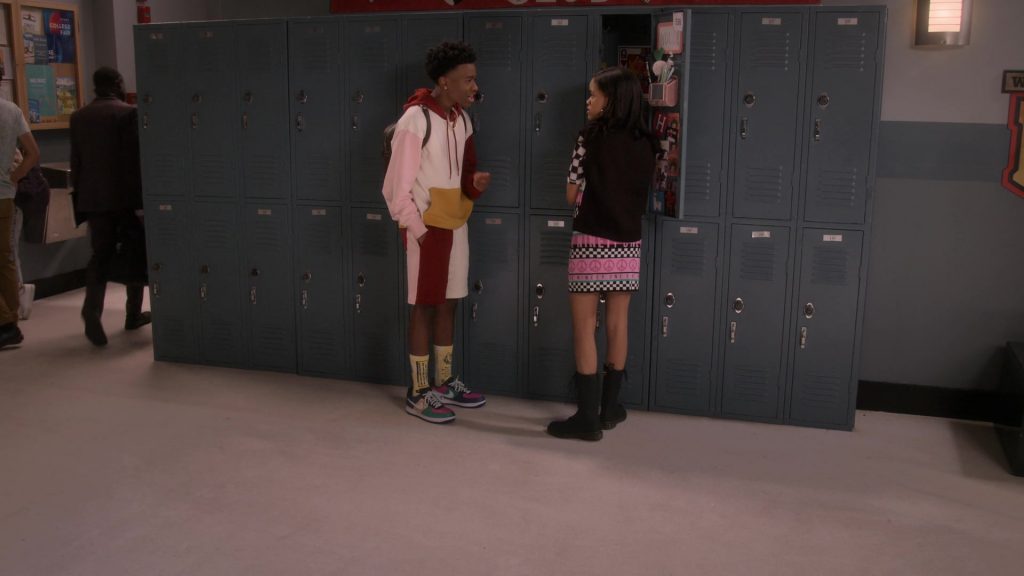Nike AF 1 Multi-Color Sneakers Worn by Diamond Lyons as Kelvin in The Upshaws S02E02 “Bennie's Woman” (2022) (Image 1)
