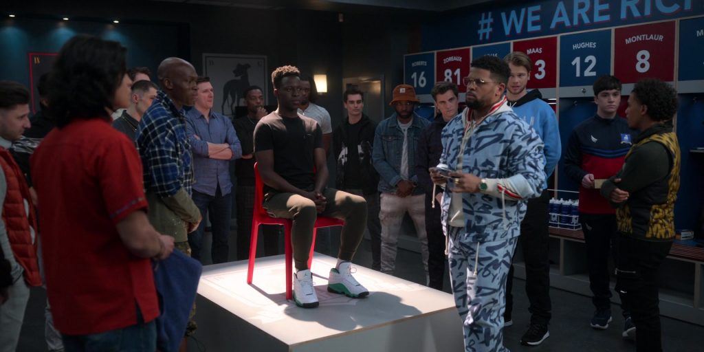 Nike AJ 13 ‘Lucky Green' Sneakers of Toheeb Jimoh as Sam Obisanya in Ted Lasso S02E08 “Man City” (2021) (Image 1)