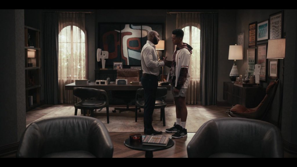 Nike AJ V Hi Shoes and Nike Socks of Jabari Banks as Will Smith in Bel-Air S01E06 “The Strength to Smile” (2022) (Image 1)