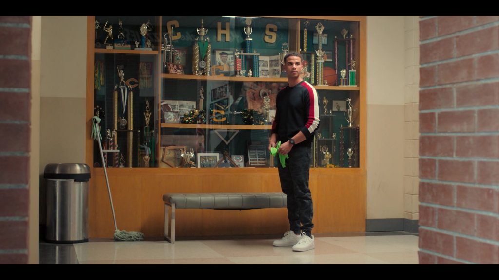 Nike Air Force 1 All-White Sneakers Worn by Mason Gooding as Andrew in Love, Victor S01E08 “Boy's Trip” (2020) (Image 3)