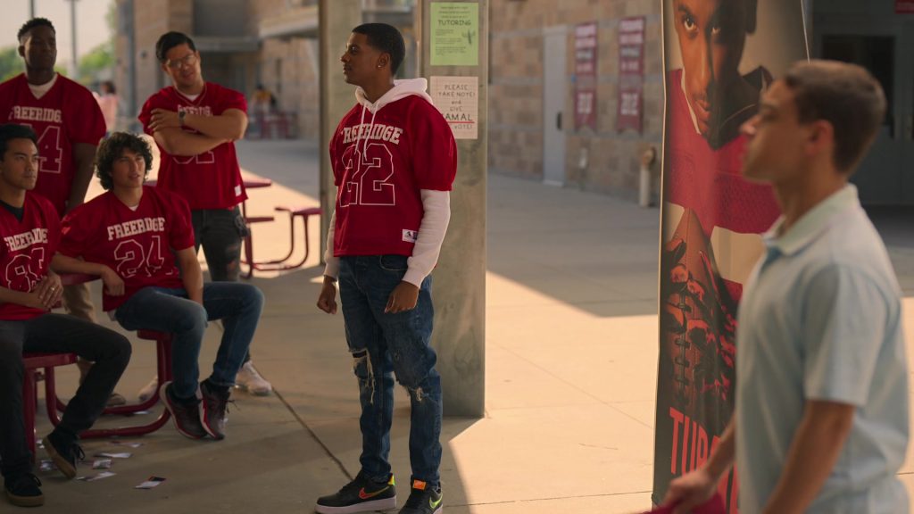 Nike Air Force 1 Black Sneakers Worn by Brett Gray as Jamal Turner in On My Block S04E02 “Chapter Thirty” (2021) (Image 1)