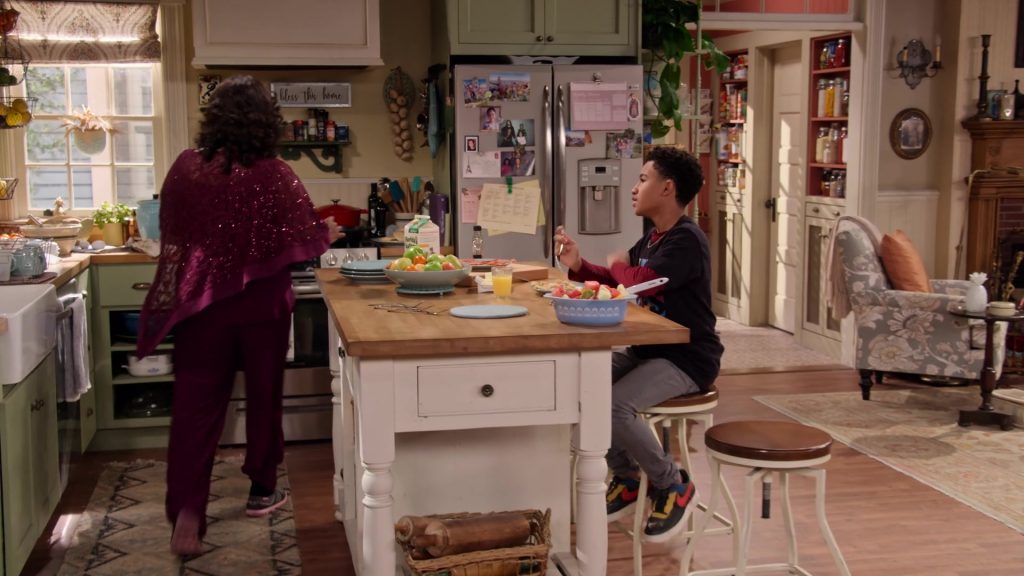 Nike Air Force 1 Low BHM Black History Month Sneakers of Cameron J. Wright as Mazzi McKellan in Family Reunion S03E07 “Remember When the Glass Passed” (2021) (Image 1)