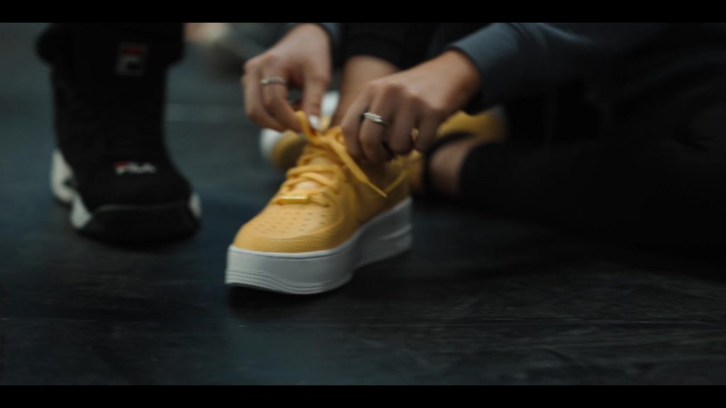 Nike Air Force 1 Sage Low Top Yellow Sneakers in Work It (2020) (Image 1)