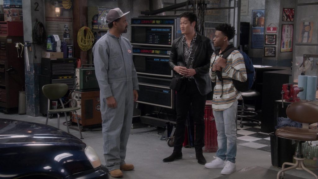 Nike Air Force 1 White Shoes Worn by Diamond Lyons as Kelvin in The Upshaws S02E03 “Testing, Testing” (2022) (Image 2)