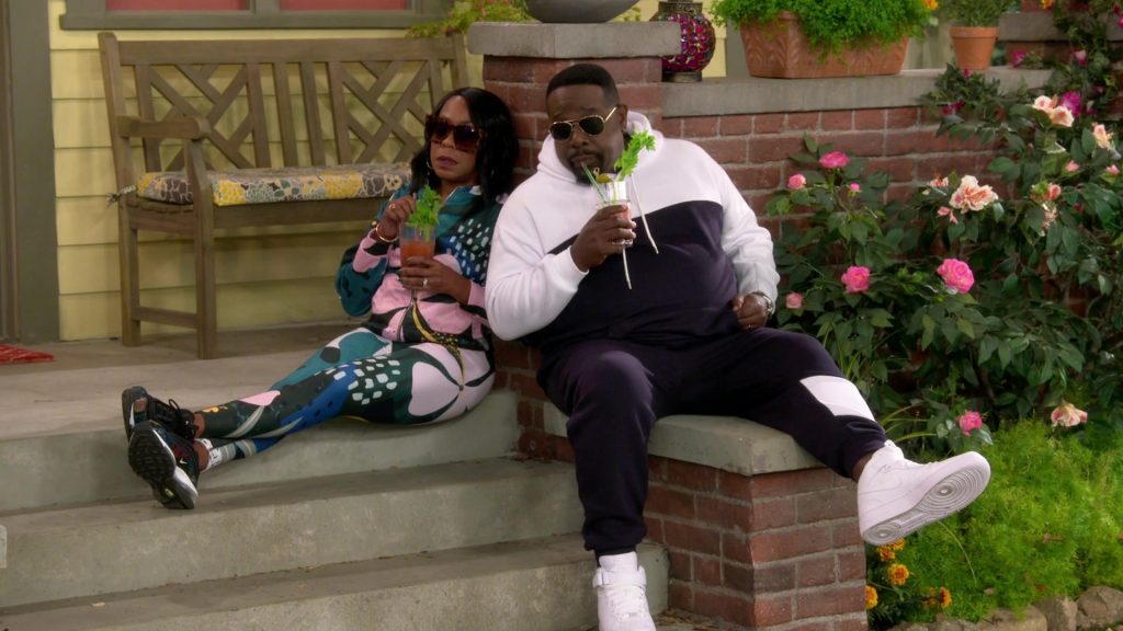 Nike Air Force All-White High Top Sneakers of Cedric the Entertainer as Calvin Butler in The Neighborhood S04E05 “Welcome to Your Match” (2021) (Image 1)