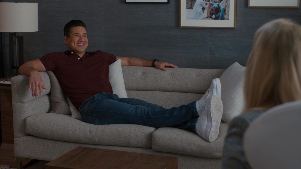Nike Air Force White Sneakers of Mario Lopez as A.C. Slater in Saved by the Bell S01E07 “House Party” (2020) (Image 1)