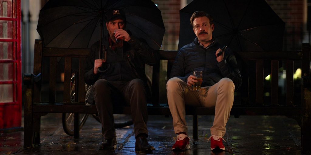 Nike Air Huarache Run Premium Red Sneakers of Jason Sudeikis in Ted Lasso S01E05 “New Underwear” (2020) (Image 4)