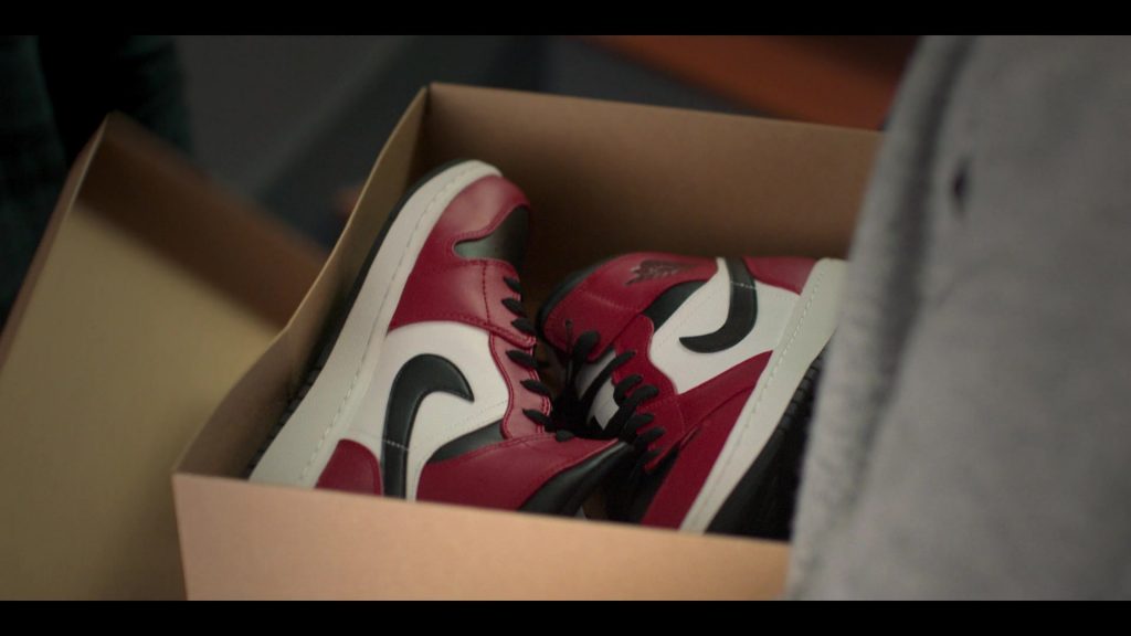 Nike Air Jordan 1 Mid Chicago Black Toe Sneakers in Love, Victor S02E03 “There's No Gay in Team” (2021) (Image 1)