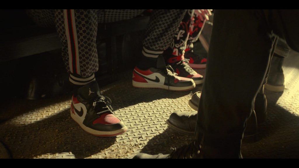 Nike Air Jordan 1 Sneakers in Mayans M.C. S04E03 “Self Portrait in Blue Bathroom” (2022) (Image 1)