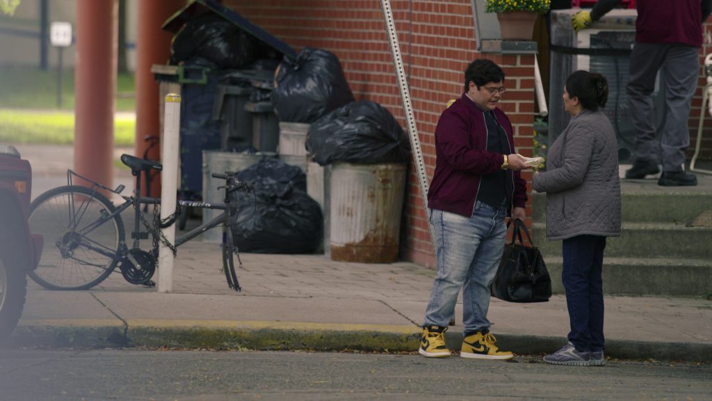 Nike Air Jordan 1 Yellow Black Sneakers Worn by Harvey Guillén as Guillermo de la Cruz in What We Do in the Shadows S04E05 “Private School” (2022) (Image 3)