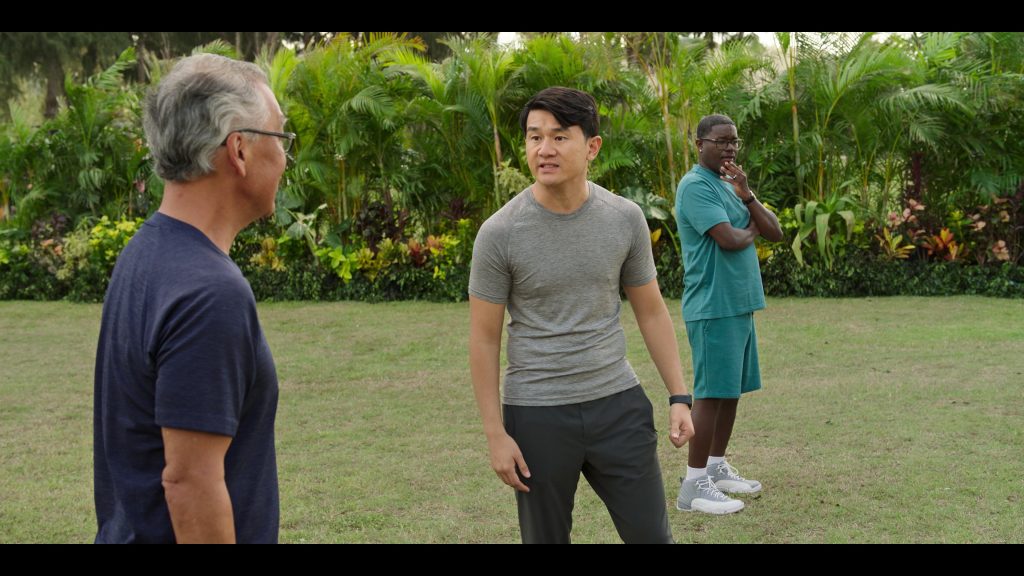 Nike Air Jordan 12 Retro GS Stealth Sneakers of Lil Rel Howery as Marcus in Vacation Friends 2 (2023) (Image 1)