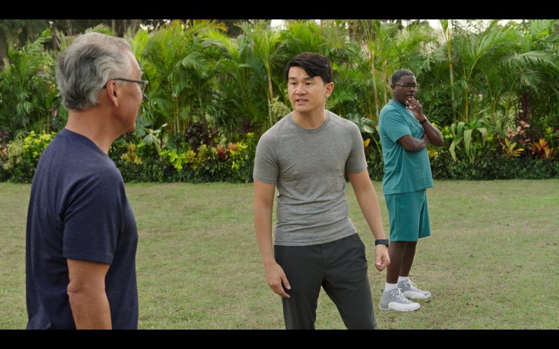 Nike Air Jordan 12 Retro GS Stealth Sneakers of Lil Rel Howery as Marcus in Vacation Friends 2 (2023) (Image 1)
