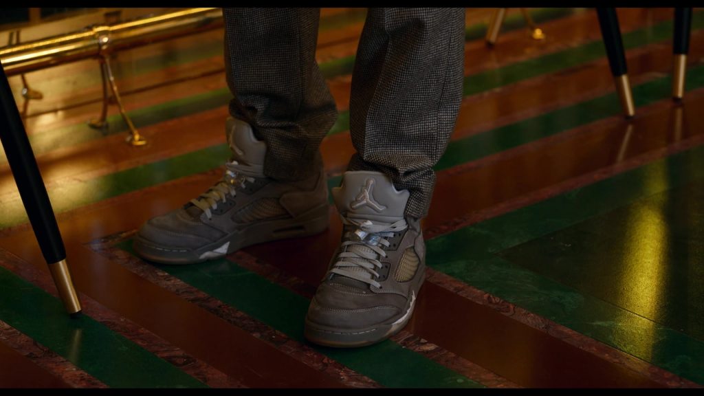 Nike Air Jordan 5 Wolf Grey Sneakers of Jordan Bolger as Cameron in Tom and Jerry (2021) (Image 1)