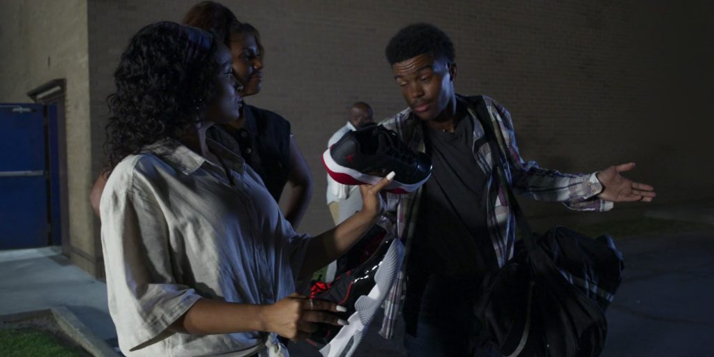 Nike Air Jordan Sneakers in Not Another Church Movie (2024) (Image 1)