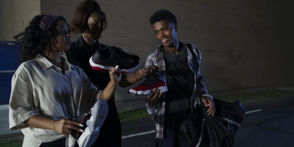 Nike Air Jordan Sneakers in Not Another Church Movie (2024) (Image 6)