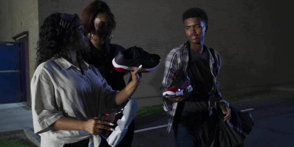 Nike Air Jordan Sneakers in Not Another Church Movie (2024) (Image 7)