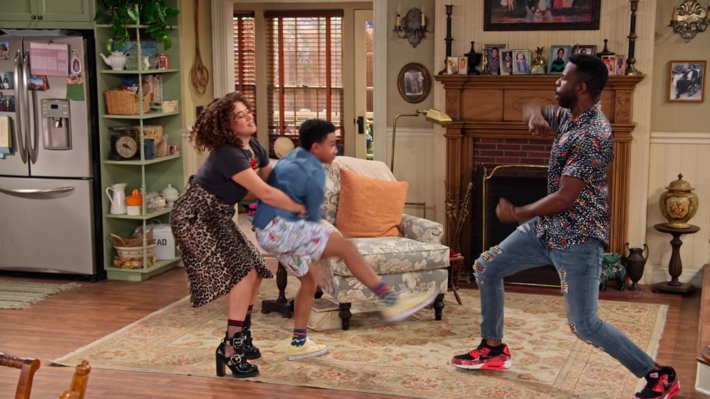 Nike Air Max 90 x Atmos ‘Box Print' Sneakers of Warren Burke as Daniel in Family Reunion S03E01 “Remember Mazzi's First Love” (2021) (Image 1)