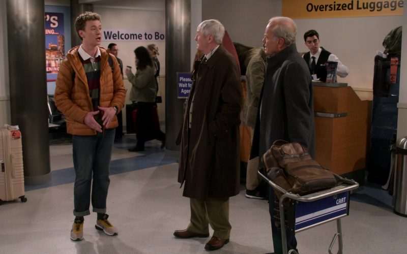 Nike Air Max Flyknit Racer “Next Nature” sneakers Wron by Anders Keith as David Crane in Frasier S01E01 “The Good Father” (2023) (Image 1)