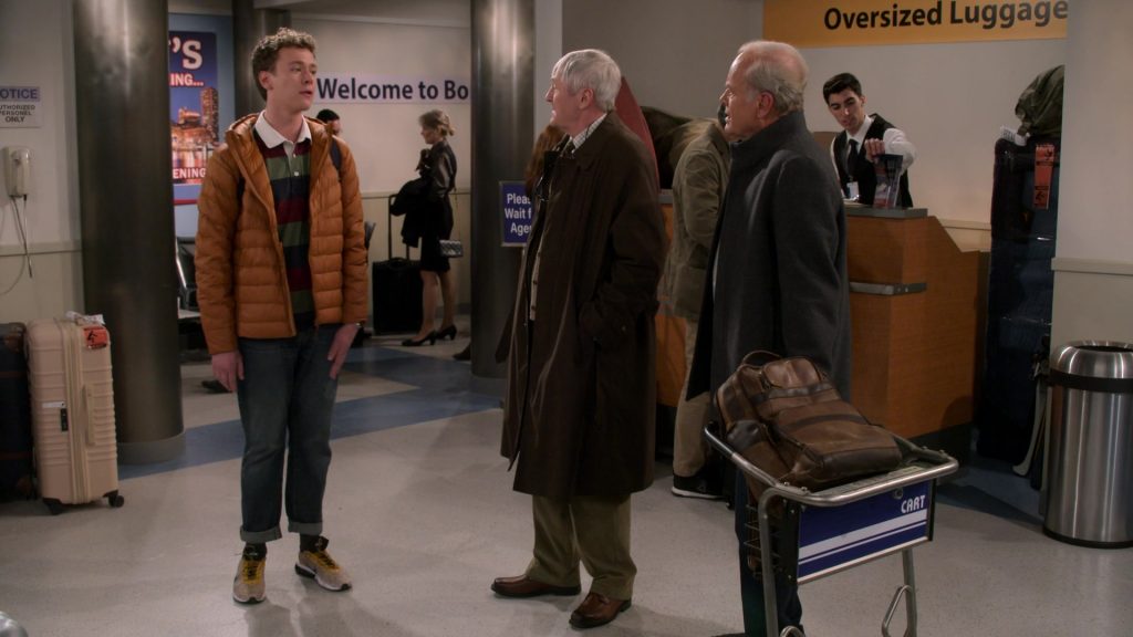 Nike Air Max Flyknit Racer “Next Nature” sneakers Wron by Anders Keith as David Crane in Frasier S01E01 “The Good Father” (2023) (Image 11)