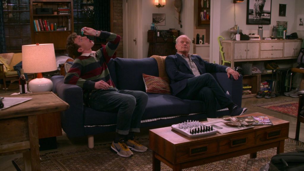 Nike Air Max Flyknit Racer “Next Nature” sneakers Wron by Anders Keith as David Crane in Frasier S01E01 “The Good Father” (2023) (Image 4)