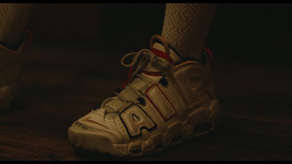 Nike Air More Uptempo Sneakers Worn by Sydney Sweeney as Cassie Howard in Euphoria S02E08 “All My Life, My Heart Has Yearned for a Thing I Cannot Name” (2022) (Image 1)