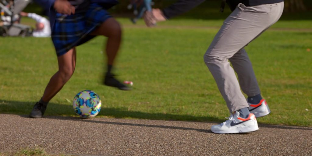 Nike Air Pegasus 92 White-Orange Shoes Worn by Jason Sudeikis in Ted Lasso S01E02 “Biscuits” (2020) (Image 2)