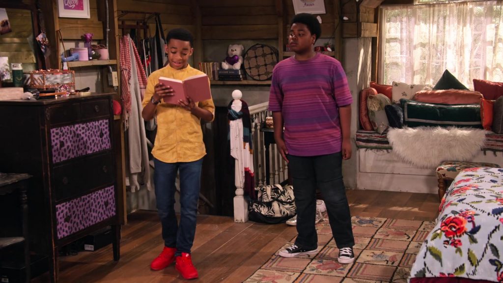 Nike Air Red Sneakers Worn by Isaiah Russell-Bailey as Shaka McKellan in Family Reunion Season 1 Episode 19 “Remember M'dear's Fifteen Minutes” (2020) (Image 1)