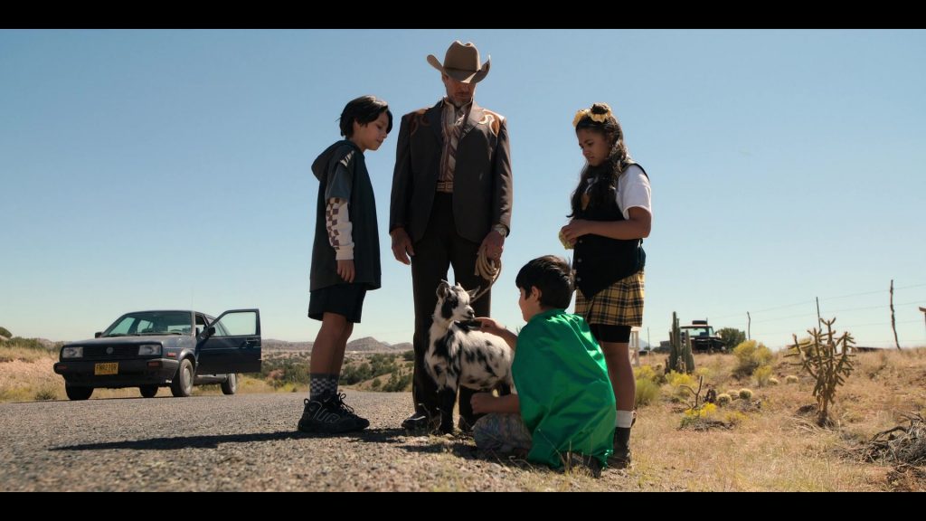 Nike Air Uptempo Sneakers Worn by Evan Whitten as Alex in Chupa (2023) (Image 1)