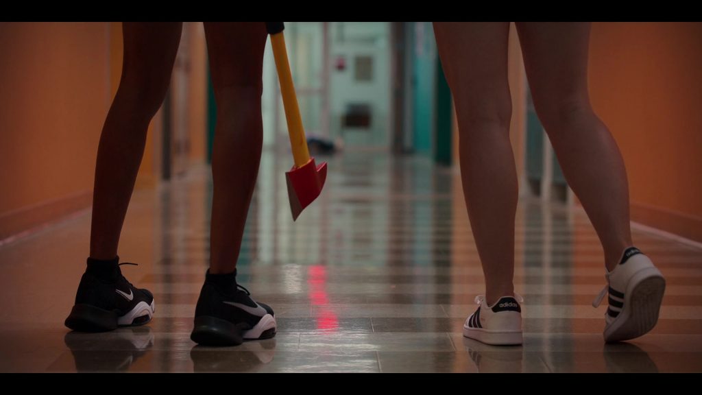 Nike Air Zoom SuperRep 2 Sneakers of Imani Lewis as Calliope ‘Cal' Burns and Adidas Shoes of Sarah Catherine Hook as Juliette Fairmont in First Kill S01E05 “First Love” (2022) (Image 2)