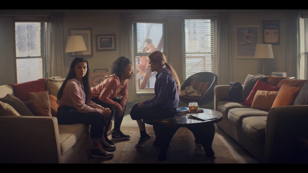 Nike Black High Top Sneakers of Kylie Jefferson as Neveah Stroyer in Tiny Pretty Things S01E07 “Catch & Release” (2020) (Image 1)