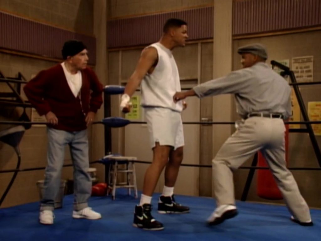 Nike Black High Top Sneakers of Will Smith in The Fresh Prince of Bel-Air S04E26 “The Philadelphia Story” (1994) (Image 1)