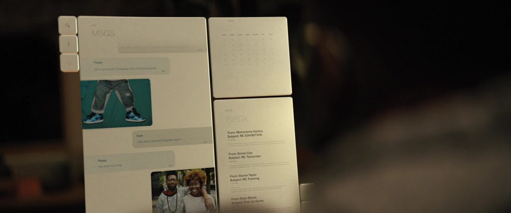 Nike Blue Shoes in Swan Song (2021) (Image 1)