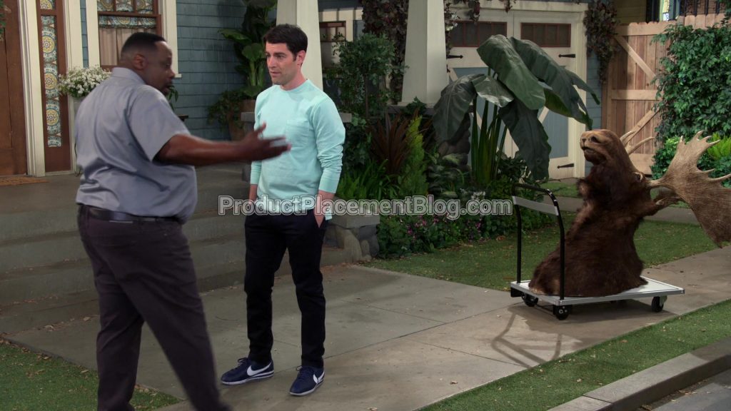 Nike Blue Sneakers of Max Greenfield as Dave Johnson in The Neighborhood S02E20 “Welcome to the Standoff” (2020) (Image 4)