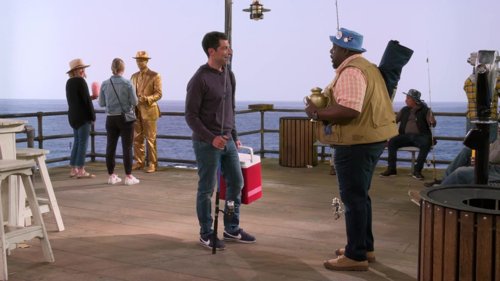 Nike Classic Cortez Blue Sneakers of Max Greenfield as Dave Johnson in The Neighborhood S03E18 “Welcome to the Surprise” (2021) (Image 1)