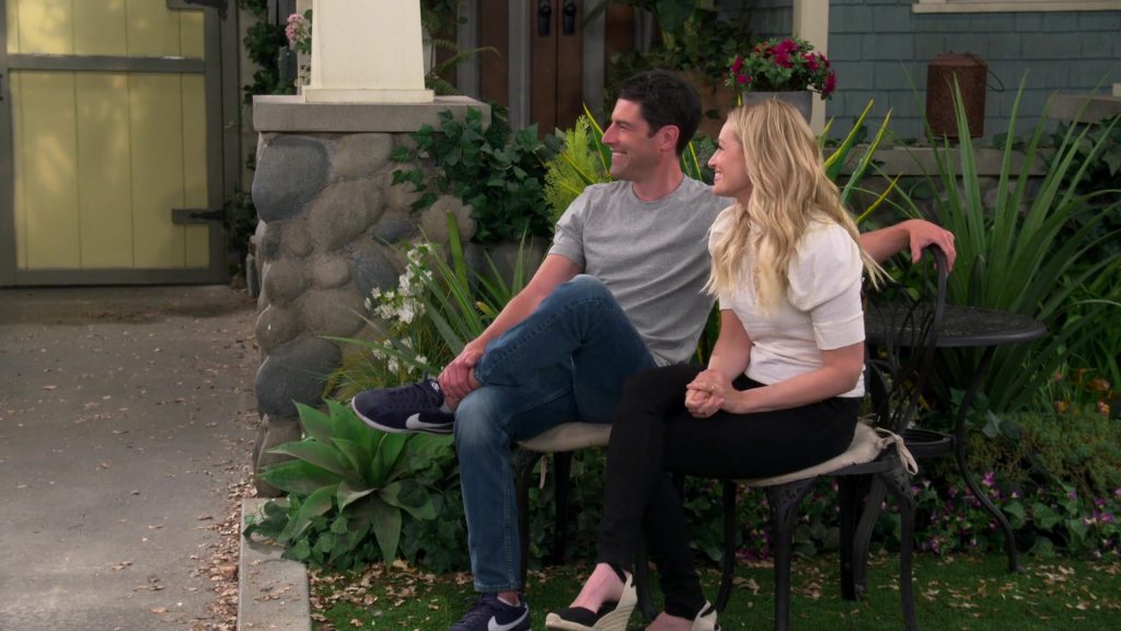 Nike Classic Cortez Blue Sneakers of Max Greenfield as Dave Johnson in The Neighborhood S03E18 “Welcome to the Surprise” (2021) (Image 3)